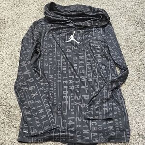 Jordan Black and Gray Patterned Hoodie